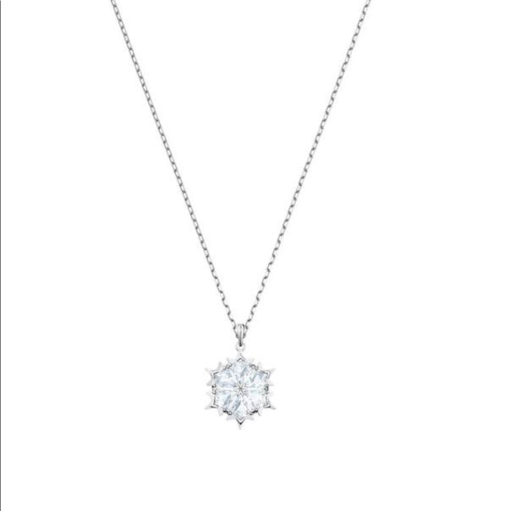 Swarovski - Magic pendant, Snowflake, White, Rhodium plated